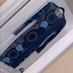 Long sleeve printed pencil dress